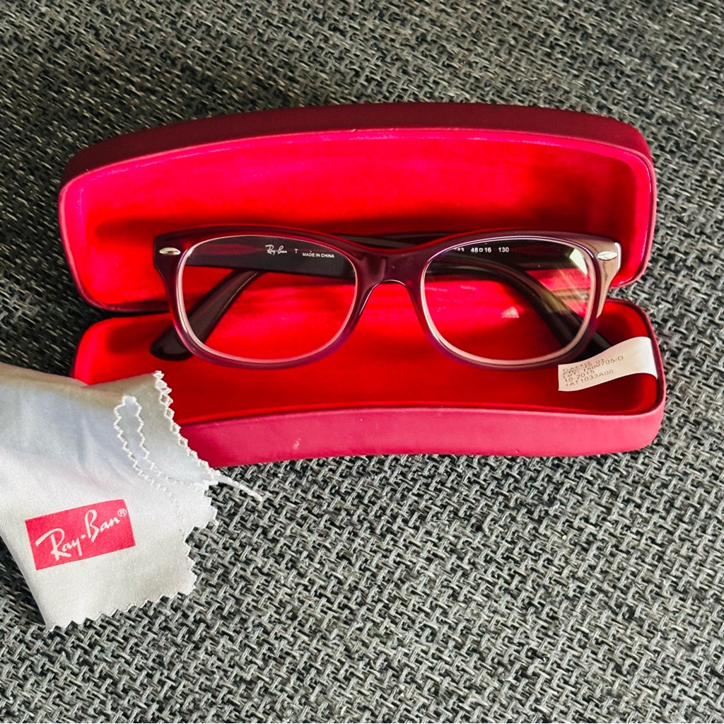 Ray-Ban Rb 1528 3583 Eyeglasses Frame Burgundy Pink Ombre 48-16 130 W/Case Cloth